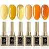 GV442 THR3E STROKES Hema Free Gel Nail Polish Set 6 Colors Gel Polish Manicure Nail Art DIY Home Gifts for Women Girls Rainbow Nails 15ML X 15ML (UV LAMP REQUIRED)(MACHINE SE SUKHENGI) (SUNSET POINT 08,39,58,04, 48,62, 15ml)