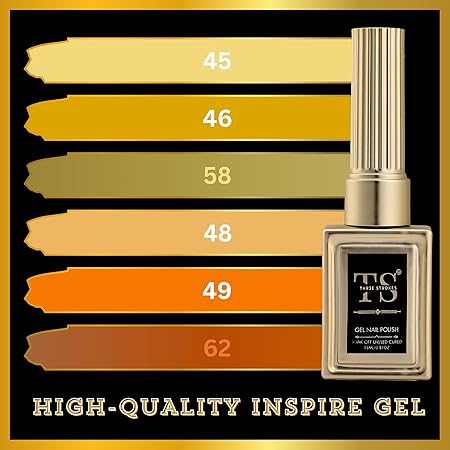 GV442 THR3E STROKES Hema Free Gel Nail Polish Set 6 Colors Gel Polish Manicure Nail Art DIY Home Gifts for Women Girls Rainbow Nails 15ML X 15ML (UV LAMP REQUIRED)(MACHINE SE SUKHENGI) (SUNSET POINT 08,39,58,04, 48,62, 15ml)
