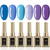 GV443 THR3E STROKES Hema Free Gel Nail Polish Set 6 Colors Gel Polish Manicure Nail Art DIY Home Gifts for Women Girls Rainbow Nails 15ML X 15ML (UV LAMP REQUIRED)(MACHINE SE SUKHENGI) (BLUE LAVENDER 15,12,13,11,18,19, 15ml)