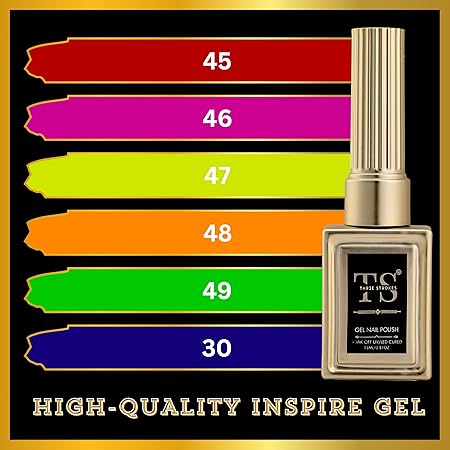 GV445 THR3E STROKES Hema Free Gel Nail Polish Set 6 Colors Gel Polish Manicure Nail Art DIY Home Gifts for Women Girls Rainbow Nails 15ML X 15ML (UV LAMP REQUIRED)(MACHINE SE SUKHENGI) (HALLOWEEN BEGINS 45,46,47,48,49,30, 15ml)