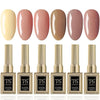 GV446 THR3E STROKES Hema Free Gel Nail Polish Set 6 Colors Gel Polish Manicure Nail Art DIY Home Gifts for Women Girls Rainbow Nails 15ML X 15ML (UV LAMP REQUIRED)(MACHINE SE SUKHENGI) (NUDE BITCH 02,06,10,84,93,82, 15ml)