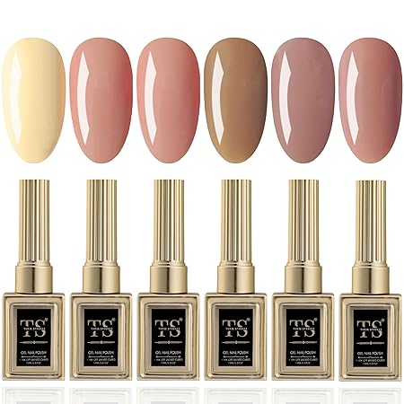 GV446 THR3E STROKES Hema Free Gel Nail Polish Set 6 Colors Gel Polish Manicure Nail Art DIY Home Gifts for Women Girls Rainbow Nails 15ML X 15ML (UV LAMP REQUIRED)(MACHINE SE SUKHENGI) (NUDE BITCH 02,06,10,84,93,82, 15ml)