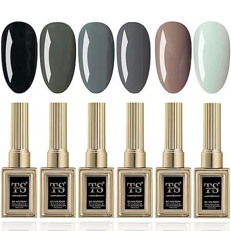 GV449 THR3E STROKES Hema Free Gel Nail Polish Set 6 Colors Gel Polish Manicure Nail Art DIY Home Gifts for Women Girls Rainbow Nails 15ML X 15ML (UV LAMP REQUIRED)(MACHINE SE SUKHENGI) (STONE AGE 43,33,32,31,71,44, 15ml)