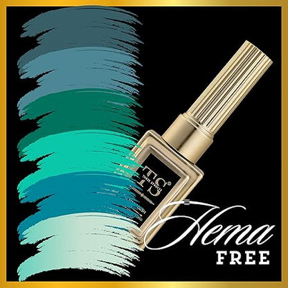 GV451 THR3E STROKES Hema Free Gel Nail Polish Set 6 Colors Gel Polish Manicure Nail Art DIY Home Gifts for Women Girls Rainbow Nails 15ML X 15ML (UV LAMP REQUIRED)(MACHINE SE SUKHENGI) (TURQUOISE QUEEN 17,16,28,25,26,61, 15ml)