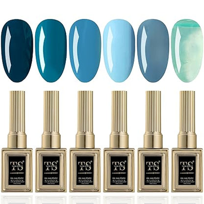 GV452 THR3E STROKES Hema Free Gel Nail Polish Set 6 Colors Gel Polish Manicure Nail Art DIY Home Gifts for Women Girls Rainbow Nails 15ML X 15ML (UV LAMP REQUIRED)(MACHINE SE SUKHENGI) (WAVE 38,14.15,13,16,61, 15ml)