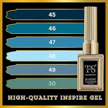 GV452 THR3E STROKES Hema Free Gel Nail Polish Set 6 Colors Gel Polish Manicure Nail Art DIY Home Gifts for Women Girls Rainbow Nails 15ML X 15ML (UV LAMP REQUIRED)(MACHINE SE SUKHENGI) (WAVE 38,14.15,13,16,61, 15ml)
