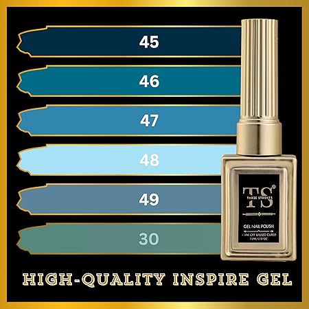 GV452 THR3E STROKES Hema Free Gel Nail Polish Set 6 Colors Gel Polish Manicure Nail Art DIY Home Gifts for Women Girls Rainbow Nails 15ML X 15ML (UV LAMP REQUIRED)(MACHINE SE SUKHENGI) (WAVE 38,14.15,13,16,61, 15ml)