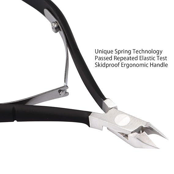 GV453 THR3E STROKES Cuticle Trimmer with Cuticle Pusher Cuticle Nipper Professional Grade Stainless Steel Cuticle Remover Cutter Clipper Durable Pedicure Manicure Tools (Black)