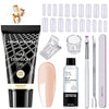 GV464 THR3E STROKES Poly Nail Gel Extension Kit for Builder Gel UV Nail Art Kit, Nail Extension Set (8 Items in the set) (9 LIGHT NUDE)