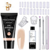 GV466 THR3E STROKES Poly Nail Gel Extension Kit for Builder Gel UV Nail Art Kit, Nail Extension Set (8 Items in the set) (12 NUDE)