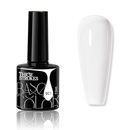 GV468 THR3E STROKES Gel Nail Polish LED UV Gel Soak Off Clear Nude Pink French Manicure Light Pink Jelly Nail GelPolish Varnish Curing Requires 1pcs 7.5ml for Home Salon Nail Art DIY