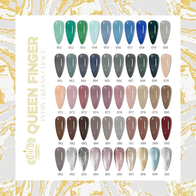 GV478 QUEENFINGER Gel Nail Polish 1 Pcs 15ml Soak Off Spring Gel Polish Nail Art Manicure Salon DIY Gel Nail Design Decoration at Home Uv Nail Lamp Needed (1-100)