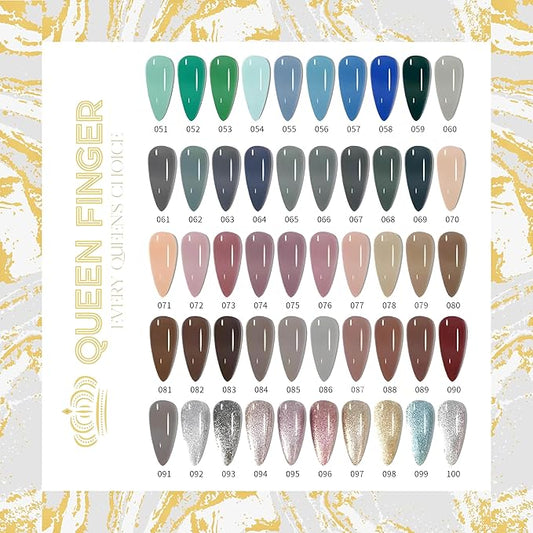GV478 QUEENFINGER Gel Nail Polish 1 Pcs 15ml Soak Off Spring Gel Polish Nail Art Manicure Salon DIY Gel Nail Design Decoration at Home Uv Nail Lamp Needed (1-100)