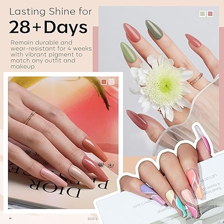 GV485 THR3E STROKES 32 PCS Gel Nail Polish Set, 28 Colors All Seasons Gel Polish with No Wipe Base, Glossy & Matte Top Coat and Nail Primer Black Brown Red Purple Gifts for Women DIY Salon Home 15ML (A0-Classic Seasons Colors)