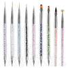 GV488 THR3E STROKES Art Brushes, 9PCS Nail Brushes With Liner Brush and Dotting Pens for Home Use and Professional Salon (NSB1)