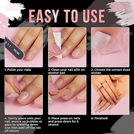 GV491 THR3E STROKES Imported Quality 2 Sheet (48pcs) Double-sided Nail Tab Sticker, False Nail Glue Jelly Gel Tape Adhesive Tabs Nail Glue Transparent Flexible Adhesive Fake Nails Tabs sticker