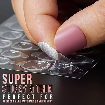 GV491 THR3E STROKES Imported Quality 2 Sheet (48pcs) Double-sided Nail Tab Sticker, False Nail Glue Jelly Gel Tape Adhesive Tabs Nail Glue Transparent Flexible Adhesive Fake Nails Tabs sticker