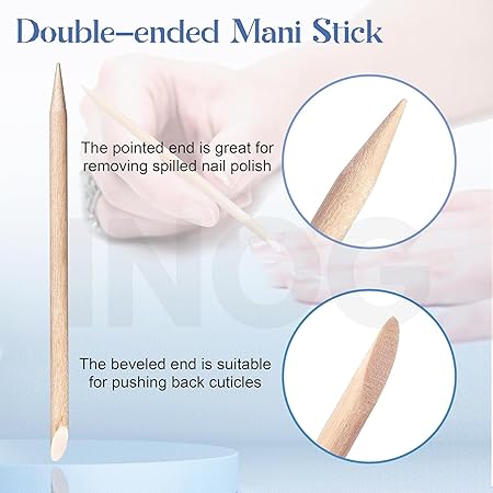 GV492 INOG 30 Pack Disposable Manicure Kit Individually Packed 3-Piece Mini Press on Nail Art Tool Prep Kit Includes Mini Nail File, Cuticle Stick, Prep Pad, 30 Sets for Salon Business Home Travel Use