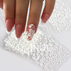GV493 INOG 30 Sheet Mini Flower Nail Art Stickers - Colorful Daisy Designs, Self-Adhesive, Embossed Embellishments for Nail Extension (White)