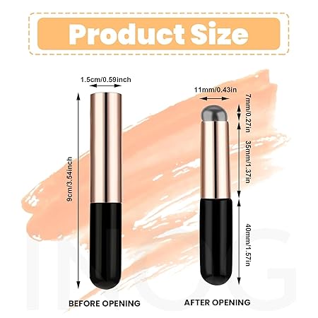 GV499 INOG 2pcs Silicone LipBrush SiliconeLip Applicator with Cap Elastic Silicone Lip Balm Applicatorr Reusable LipMask Applicator Lips Smudge Brush for Lipstick LipGloss LipTint Lip Mask LipMakeup Brush (Black)
