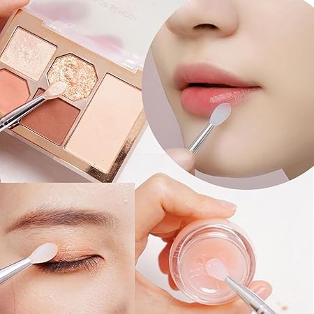 GV503 INOG Silicone Nail Art Brushes 6pcs Reusable Nail Brushes for Nail Art Silicone Nail Brush Chrome Glitter Mirror Powder Pigment Applicator Sticks Lipstick Eyeshadow Brush Makeup Brushes Nail Art Tools