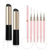 GV504 INOG 7Pcs Nail Art Brush Set-2pcs Silicone Nail Art Brushes Set, ReusableNail Brushes for Women and 5PCS Line Brushes for Nail, Lipstick Concealer Makeup Brush, Nail Gradient Brush, Thin Nail Details Brushes(7/9/11/15/25mm)