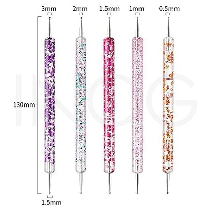 GV505 INOG 31pcs Nail Art Brushes,Nail Art Tool Set,Nail Dotting Tools,Nail Dust Brush,Striping Nail Art Brushes for Long Lines,Nail Drawing Pen For Nail Design.