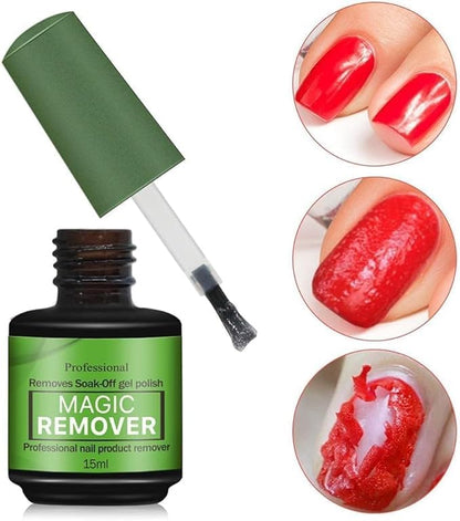 GV509 INOG Gel Nail Polish Remover, No Need for Foil, Quick & Easy Polish Remover In 3-5 Minutes, No Need Soaking Or Wrapping Doesn't Hurt Nails-15ml (Set of 3) (7in1 Filer+Peeler)