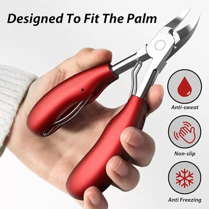 GV517 INOG Nail Cutter for Men & Women,Podiatrist Toenail Cuticle Cutter,Professional Thick & Ingrown Toe Nail Clippers,Pedicure Clippers Toenail Cutters,Super Sharp Curved Blade Grooming Tool (Multicolor)