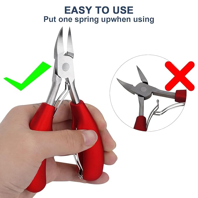 GV517 INOG Nail Cutter for Men & Women,Podiatrist Toenail Cuticle Cutter,Professional Thick & Ingrown Toe Nail Clippers,Pedicure Clippers Toenail Cutters,Super Sharp Curved Blade Grooming Tool (Multicolor)