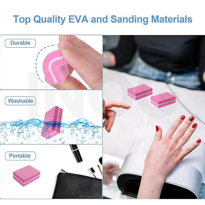 GV520 NOG Nail Buffers (50 Pack), Mini Buffer Block Nail File for Acrylic Nails and Natural Nails, 100/180 Grit Nail Buffer Block Bulk Buffing Blocks for Nail Buff Professional Manicure File Blocks Set