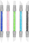 GV521 INOG 5Pcs Silicone Brush For Nail Art Silicone Tools For Nails Silicone Rhinestone Nail Polish Carving Pen Silicone Head Nail Art Brushes