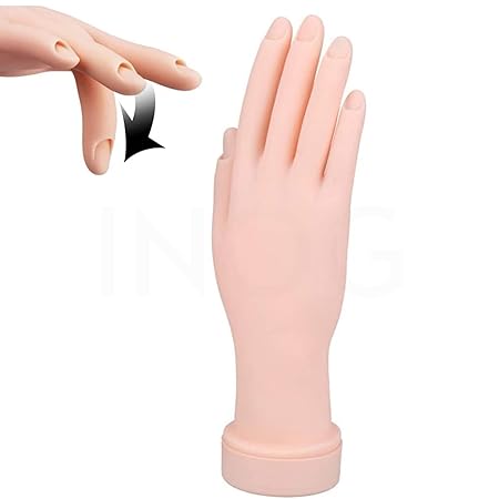 GV523 INOG Nail Training Hand Flexible Soft Practice Plastic Mannequin Hand Nail Art Trainer Manicure Practice Hand Tool