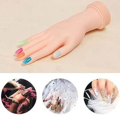 GV523 INOG Nail Training Hand Flexible Soft Practice Plastic Mannequin Hand Nail Art Trainer Manicure Practice Hand Tool