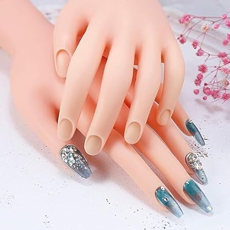 GV523 INOG Nail Training Hand Flexible Soft Practice Plastic Mannequin Hand Nail Art Trainer Manicure Practice Hand Tool