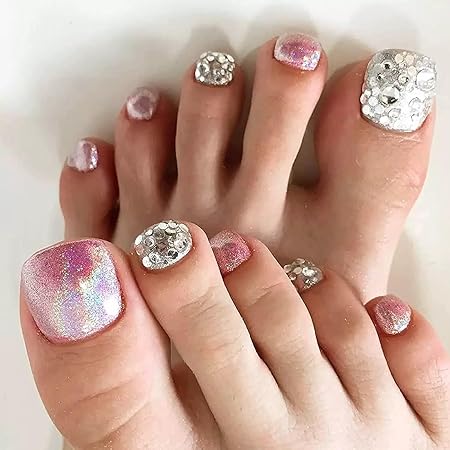 GV524 INOG False Toenails Tips 500 PCS 10 Sizes Full Cover Artificial French Acrylic Toenails for Nail Salons and DIY Nail Art (Natural)