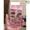 GV525 INOG 100Pcs(20Pack) Press on Nails Extensions Combo in 5 Colors Press On Nails With 5Sheets(120pcs) Glue Stickers, 1pcs Nail File & 1pcs Wood Stick