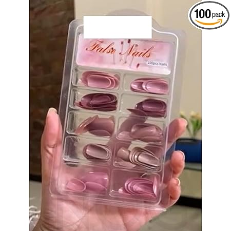 GV525 INOG 100Pcs(20Pack) Press on Nails Extensions Combo in 5 Colors Press On Nails With 5Sheets(120pcs) Glue Stickers, 1pcs Nail File & 1pcs Wood Stick