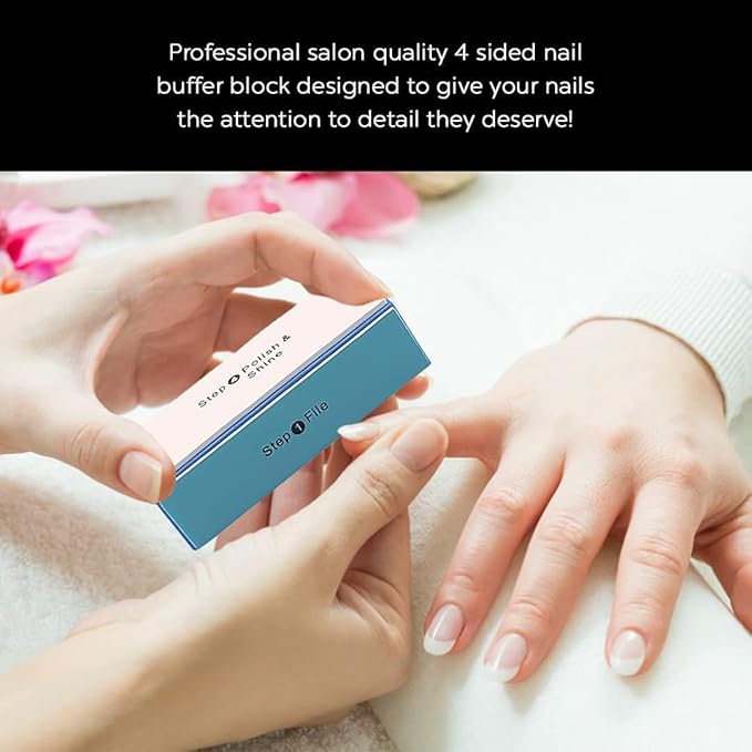 GV526 INOG Manicure Nail File Kit – 1 Pcs Double Sided Nail File, 4- Step Buffing Block, 7 Way NailFile and Buffers, 2 Pcs Cuticle Clipper & Pusher 1 Dusting Brush, Complete Nail Kit with Buffer for Salon Nail Art