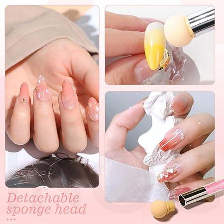 GV529 INOG 26 Pcs Nail Art Brushes with Nail Art Palette Set, Nail Tech Supplies Tools Nail Polish Mixing Palette Double-Ended Dotting Pen for Nail Art