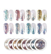GV530 INOG Nail Art Gradient Glitter Magic Color Changing Laser Thin Sequins Mixed Mirror Hexagon Shape Mermaid Flakes Spangles Palette Craft Glitters Holographic Manicure D.I.Y (8 PCS)