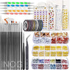 GV532 INOG Nail Art Stamping Kit, 3D Nail Art Tools with Pen & Brush Painting Polish Design Kit Nail Art Stickers Nail Foil Tape Strips and Nails Art Rhinestones