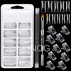 GV533 INOG Poly Gel Quick Building Nail Set,100Pcs False Nail Mold Clear Nail Extension Form Tips,10 Nail Tips Clip And 1Pcs Dual-Ended Poly Extension Brush Picker For Polygel Extension,Home Salon