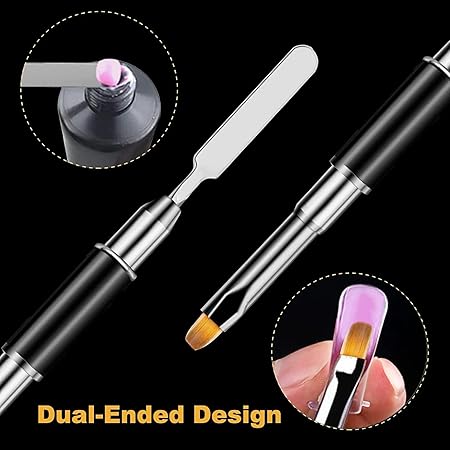 GV533 INOG Poly Gel Quick Building Nail Set,100Pcs False Nail Mold Clear Nail Extension Form Tips,10 Nail Tips Clip And 1Pcs Dual-Ended Poly Extension Brush Picker For Polygel Extension,Home Salon