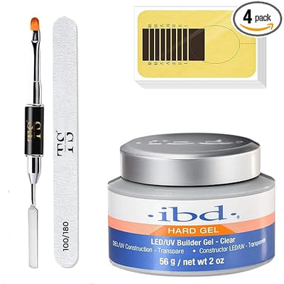 GV541 INOG Builder Nail Gel Kit - Nail Extension Gel Set Nail Strengthen Nail Art Manicure Set with 100PCS Nail Forms and Acrylic Nail Brush with Nail Filer (Clear)