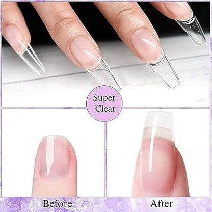 GV541 INOG Builder Nail Gel Kit - Nail Extension Gel Set Nail Strengthen Nail Art Manicure Set with 100PCS Nail Forms and Acrylic Nail Brush with Nail Filer (Clear)