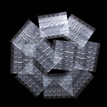 GV544 INOG 10 Sheet(240Pcs)Double-Sided Nail Tab Self-Adhesive Sticker, False Nail Glue Jelly Gel Tape Adhesive Tabs Nail Glue Transparent Flexible Adhesive Fake Nails Tabs Sticker, 11 Cm, 5 Cm