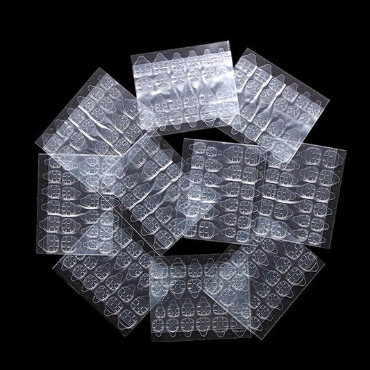 GV544 INOG 10 Sheet(240Pcs)Double-Sided Nail Tab Self-Adhesive Sticker, False Nail Glue Jelly Gel Tape Adhesive Tabs Nail Glue Transparent Flexible Adhesive Fake Nails Tabs Sticker, 11 Cm, 5 Cm