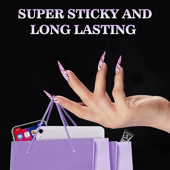 GV544 INOG 10 Sheet(240Pcs)Double-Sided Nail Tab Self-Adhesive Sticker, False Nail Glue Jelly Gel Tape Adhesive Tabs Nail Glue Transparent Flexible Adhesive Fake Nails Tabs Sticker, 11 Cm, 5 Cm