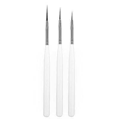 GV546 INOG Nail Art Liner Brush, Nail Design Brushes, Professional Nail Art Brush Fineliner for DIY Nail Art Salon Design [3 Pieces] (White)